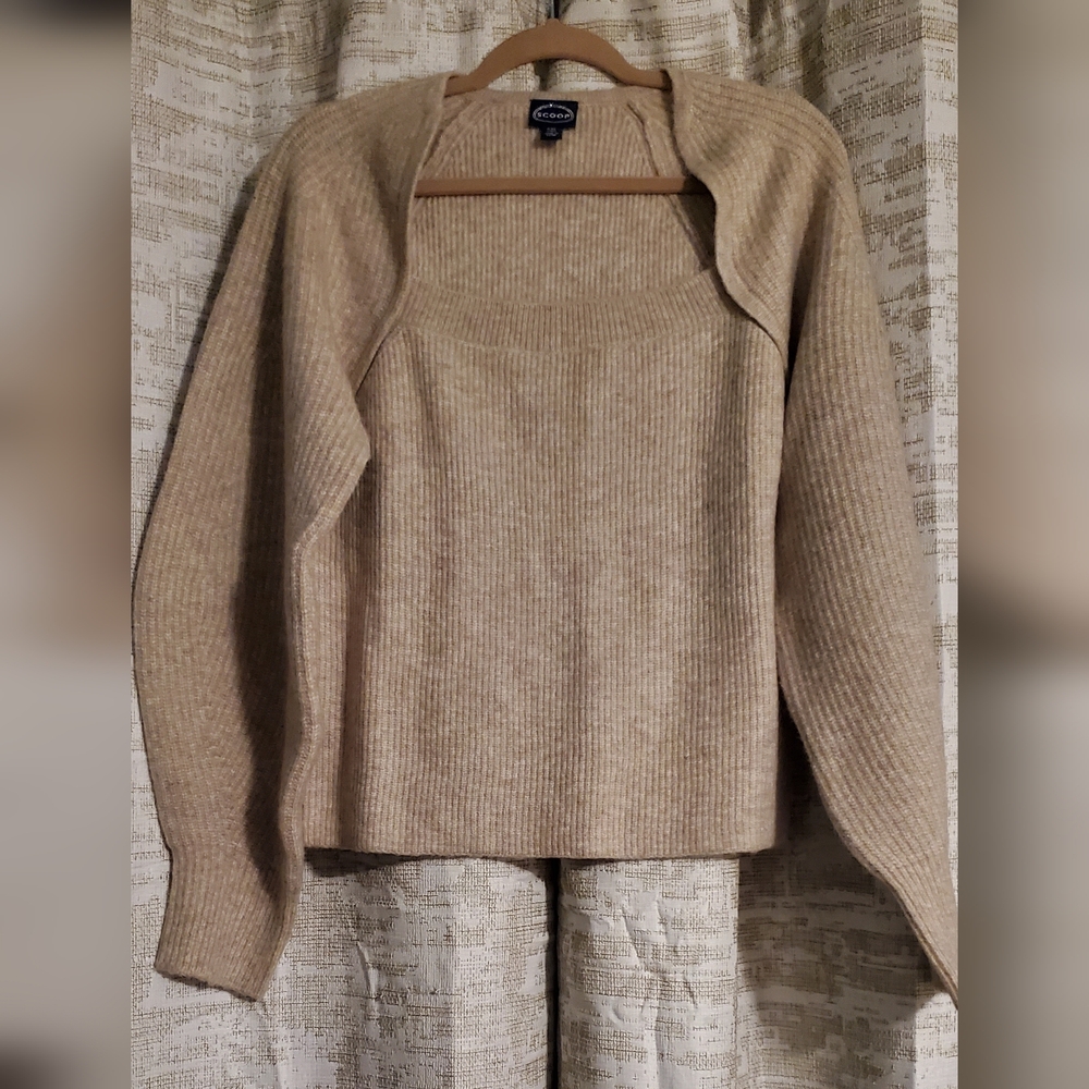 Beige Fitted Sweater